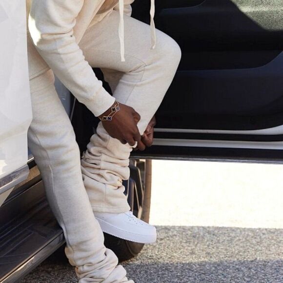 Doctrine Core Pocket Super Stacked Jogger Pants Heather Oatmeal Men's Size M NWT - Picture 5 of 10